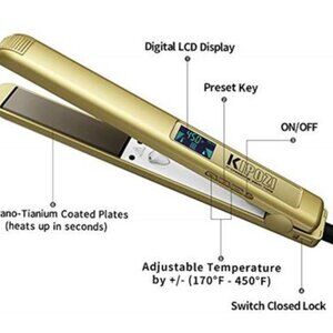 KIPOZI Hair Straightener, Titanium Flat Iron